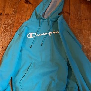 blue champion hoodie